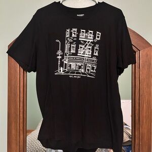 Old Navy Black Tee with White Graphic